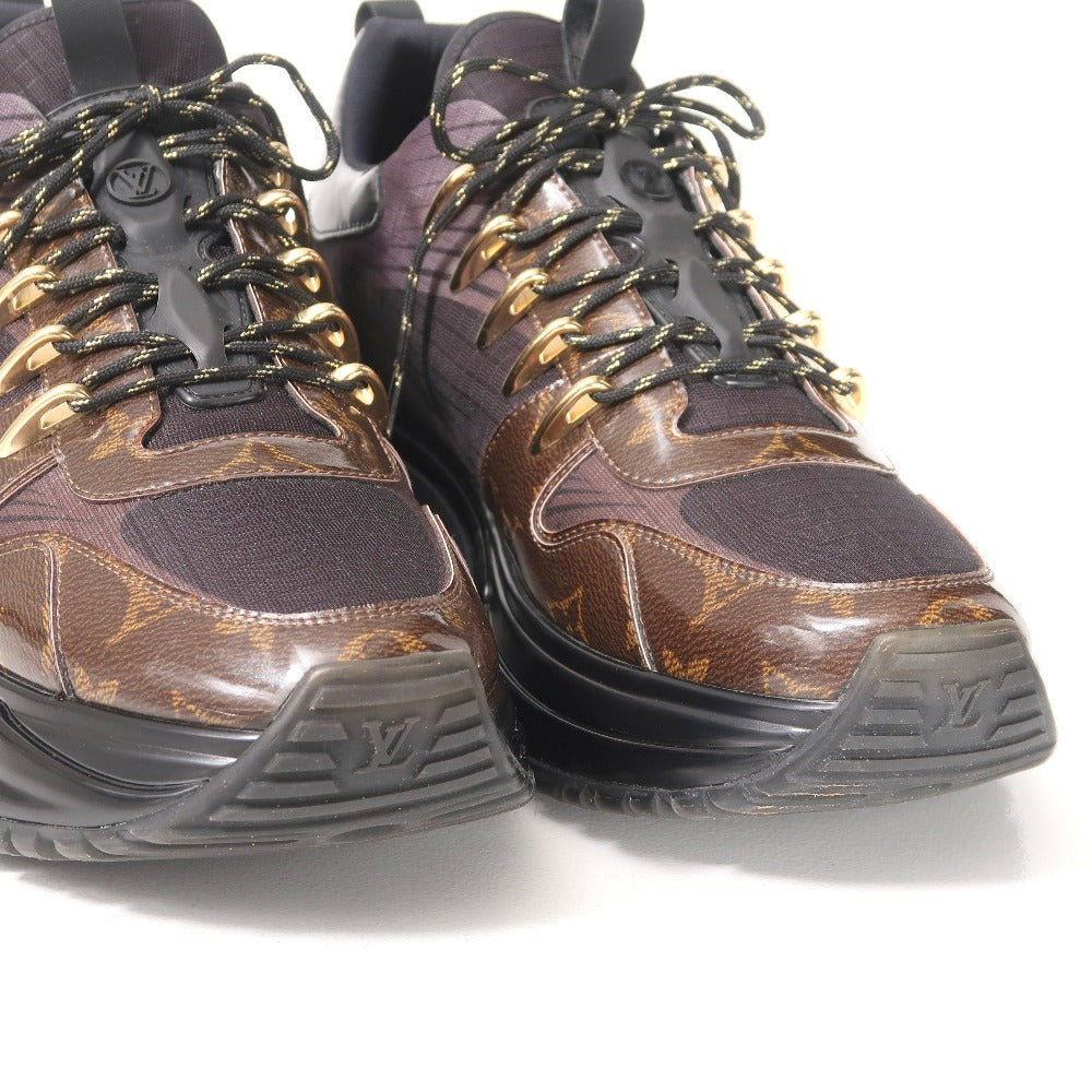 LOUIS VUITTON sneakers Æâ°ÆâÆAÆEÆFÆC ÆpÆâ¹ÆX enamel Black Brown Gray Gold GO1128 mens 9