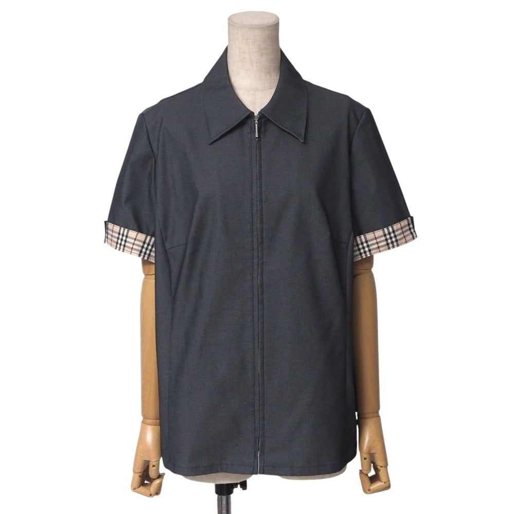 BURBERRY Short sleeve shirt 60% cotton, 35% polyester, 5% polyurethane gray FEB98-563 15ABR Women 15