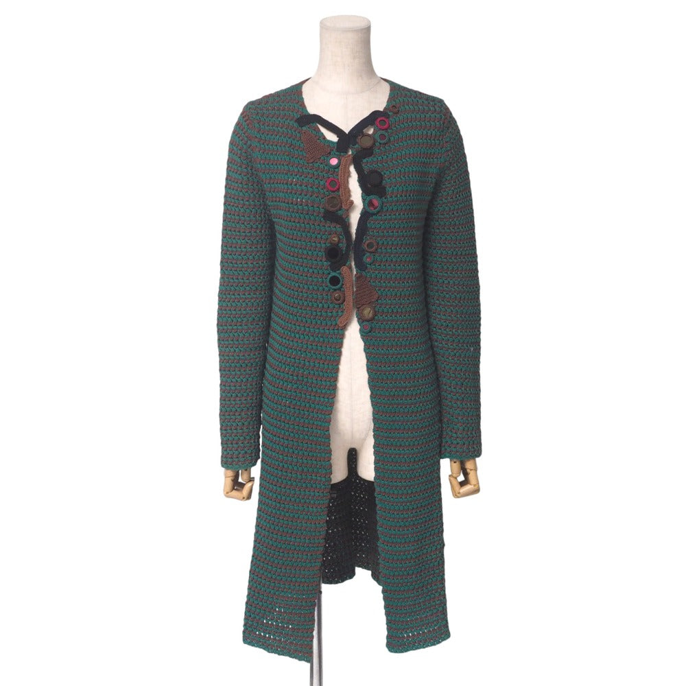 PRADA cardigan knit Green brown Women 40