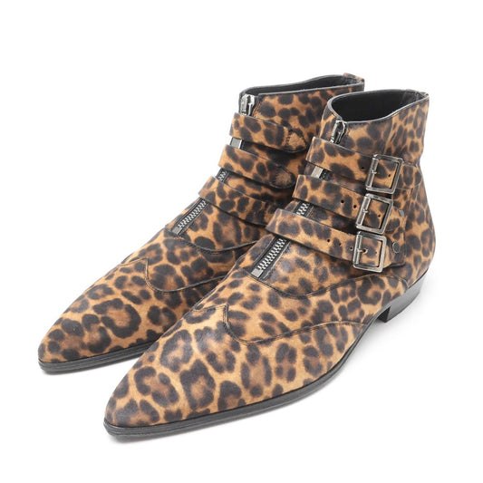 SAINT LAURENT PARIS boots Suede Brown black WA687239 mens 40