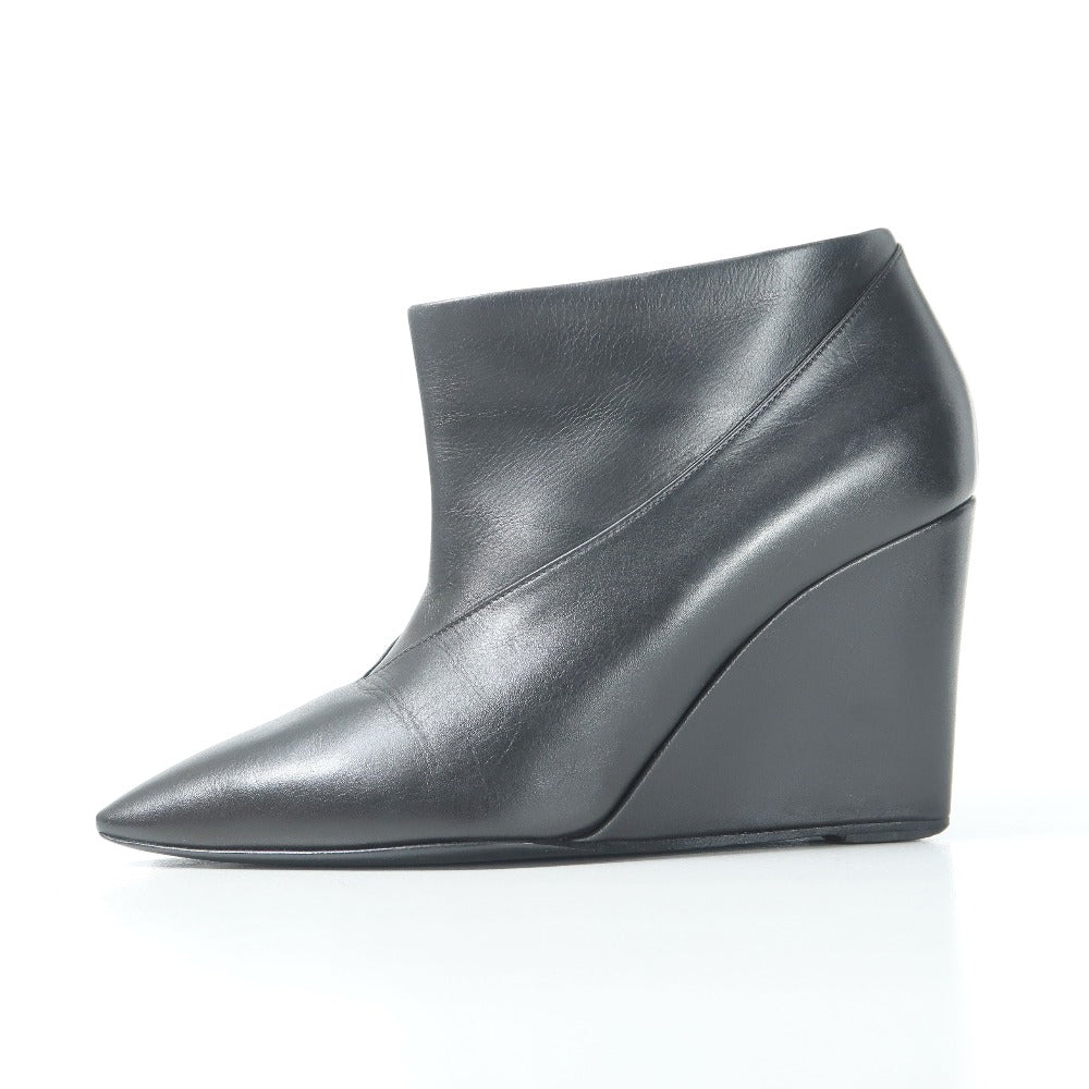 HERMES boots leather black Women 36