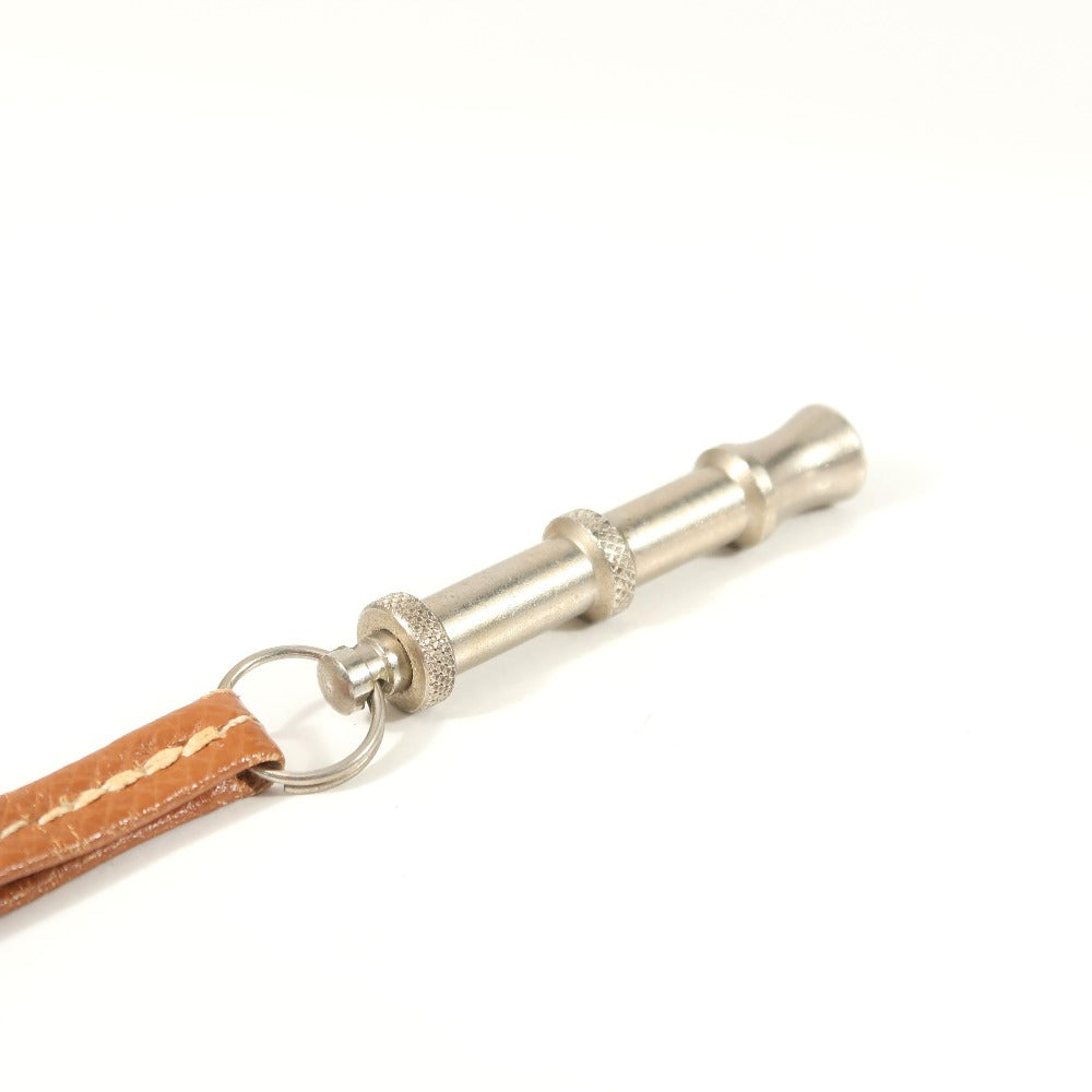 HERMES Necklace leather Brown silver Women