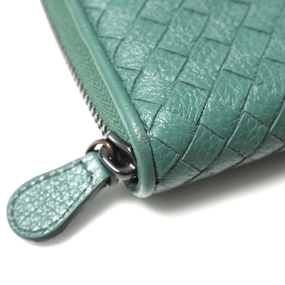 BOTTEGAVENETA Long Wallet Purse Genuine Leather green unisex(Unisex)