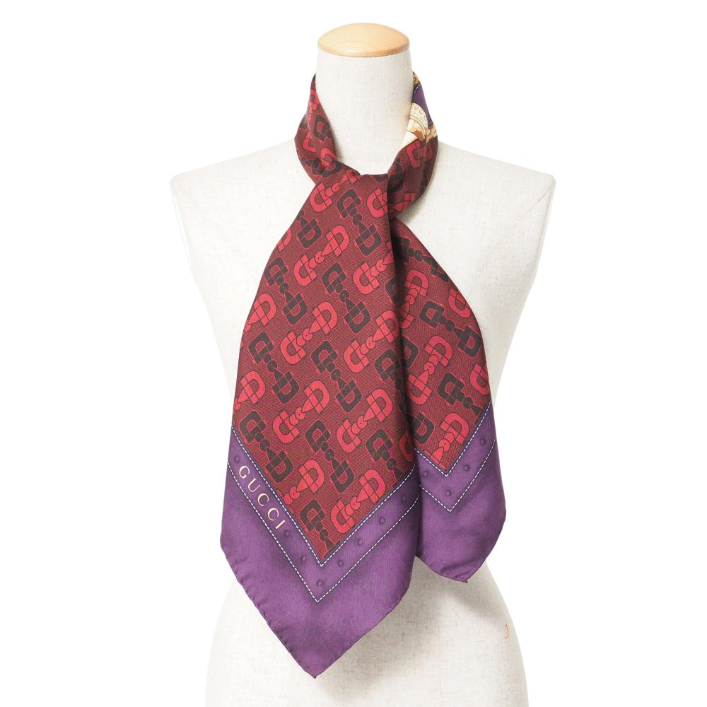 GUCCI scarf silk Purple Wine Red White Green type Yellow type Women