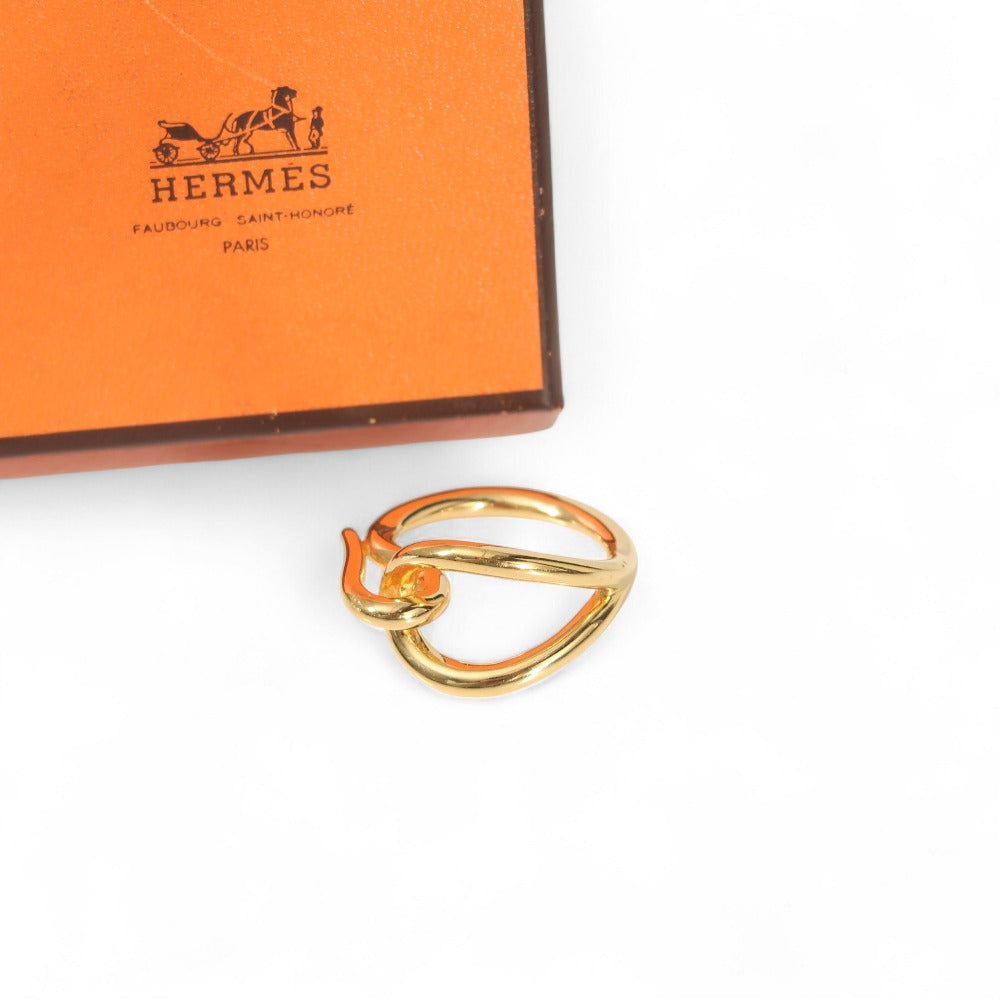 HERMES Scarf ring gold jumbo Women