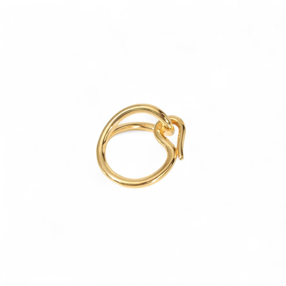 HERMES Scarf ring gold jumbo Women