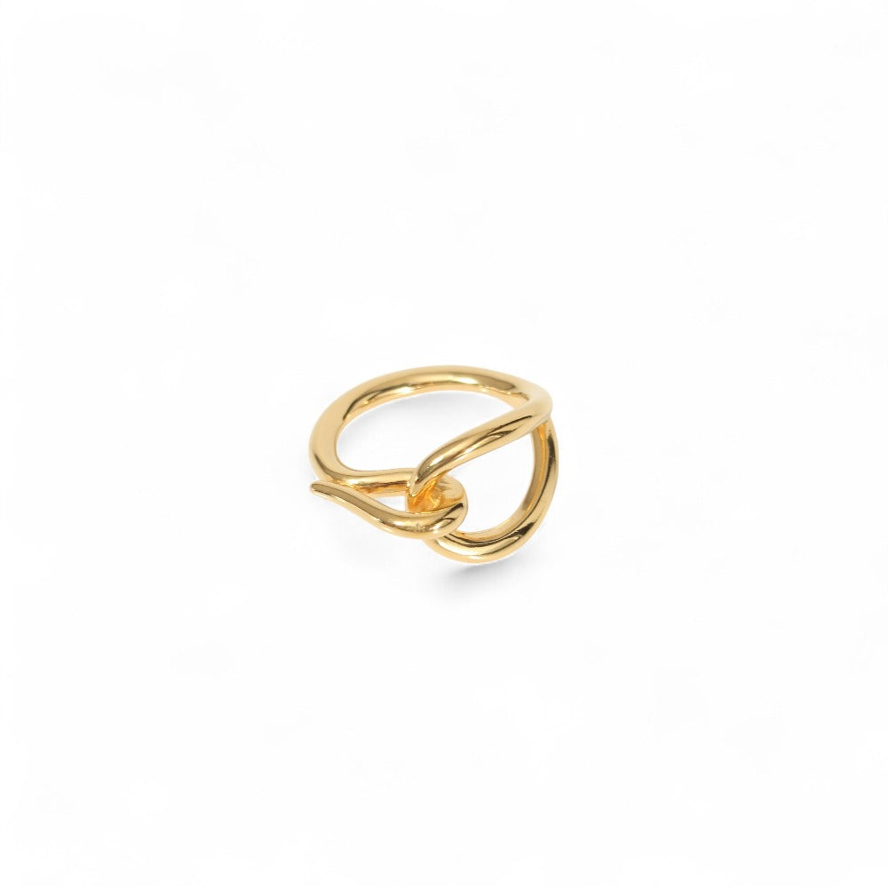 HERMES Scarf ring gold jumbo Women