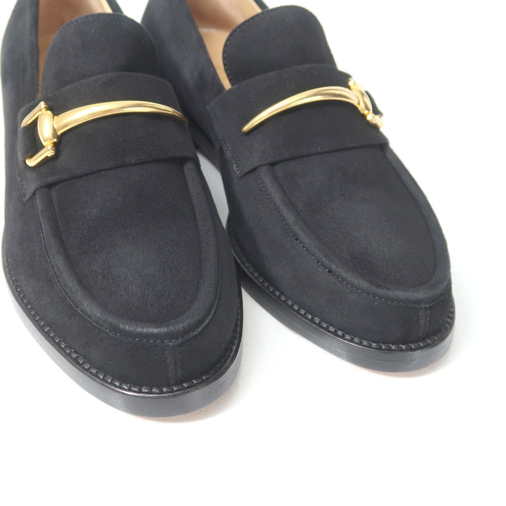 GUCCI loafers leather Black gold 100 0374 Women 4 1/2 B