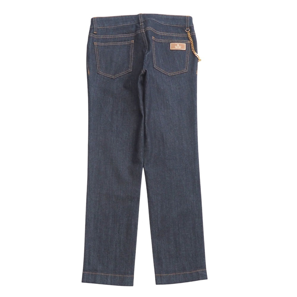 GUCCI Denim pants Cotton denim Indigo Gold Women 38