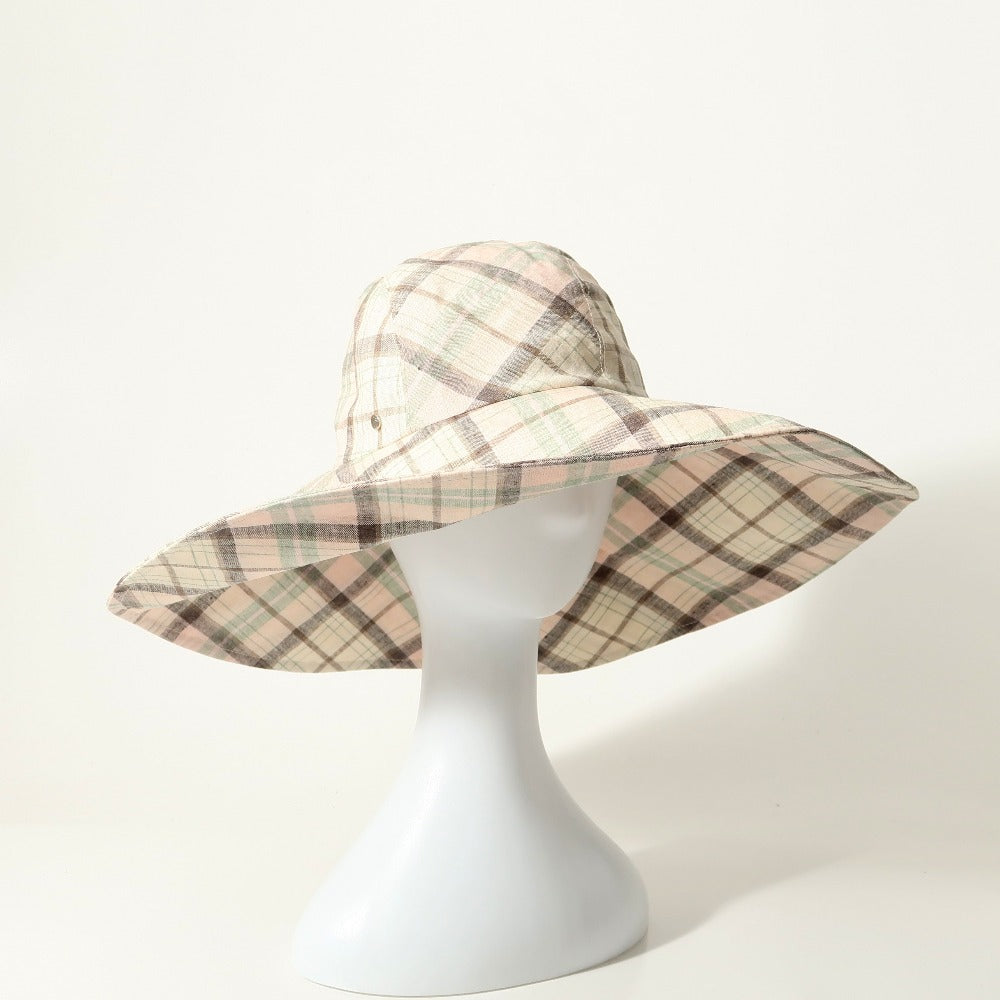 HERMES hat Outer material: 86% linen, 7% acrylic, 7% acetate Light pink/green/black Women 58