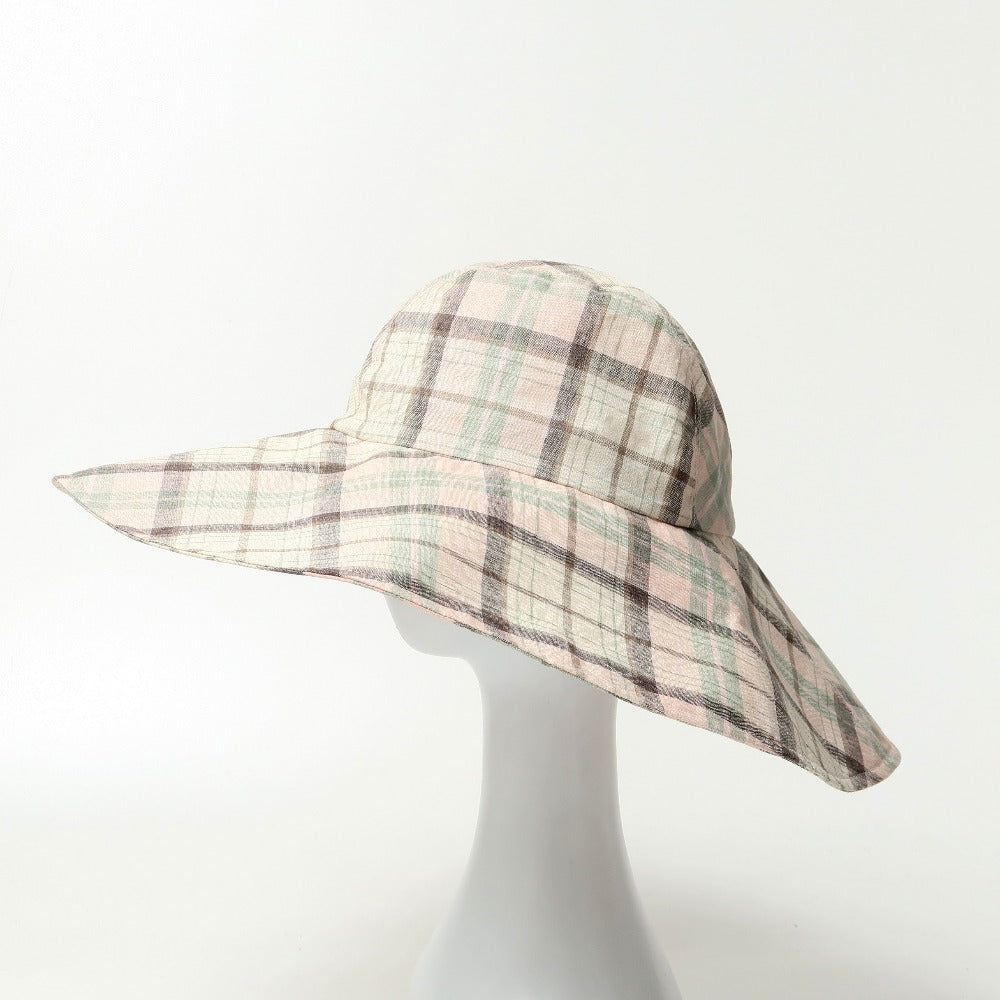 HERMES hat Outer material: 86% linen, 7% acrylic, 7% acetate Light pink/green/black Women 58