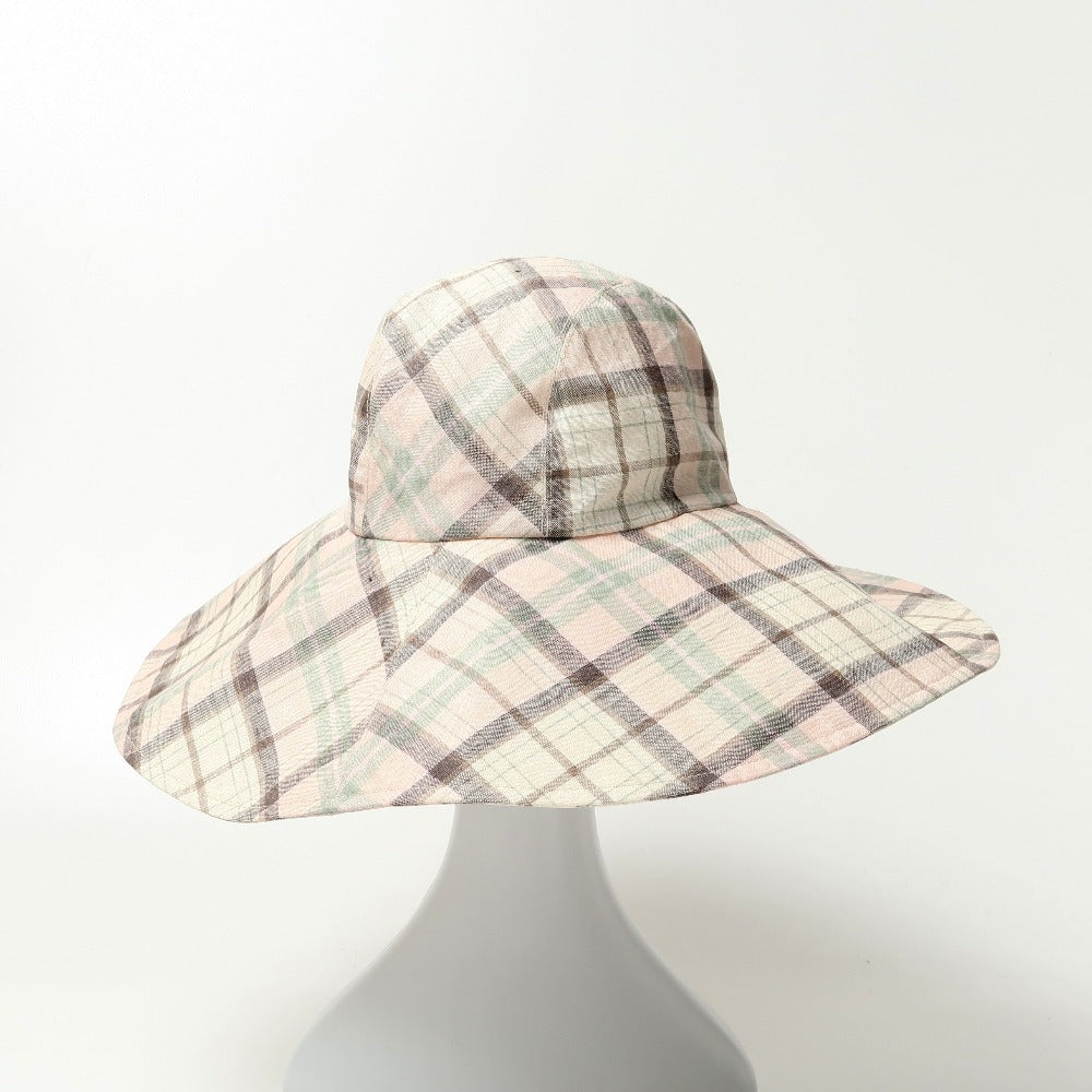 HERMES hat Outer material: 86% linen, 7% acrylic, 7% acetate Light pink/green/black Women 58