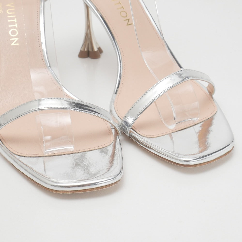 LOUIS VUITTON Sandals Genuine Leather Silver Metal: Gold 40