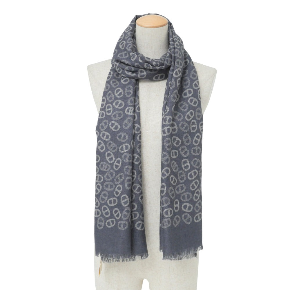 HERMES Stall cashmere Navy type Gray 702705T 06