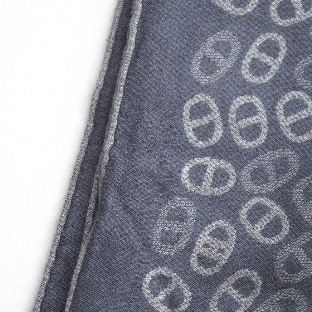 HERMES Stall cashmere Navy type Gray 702705T 06