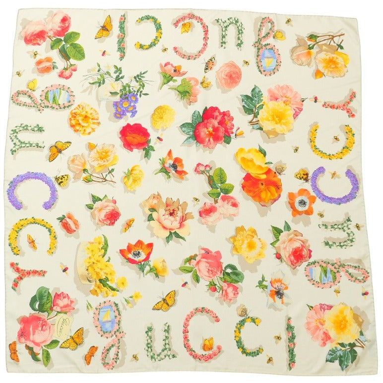 GUCCI scarf silk Beige type Multicolor