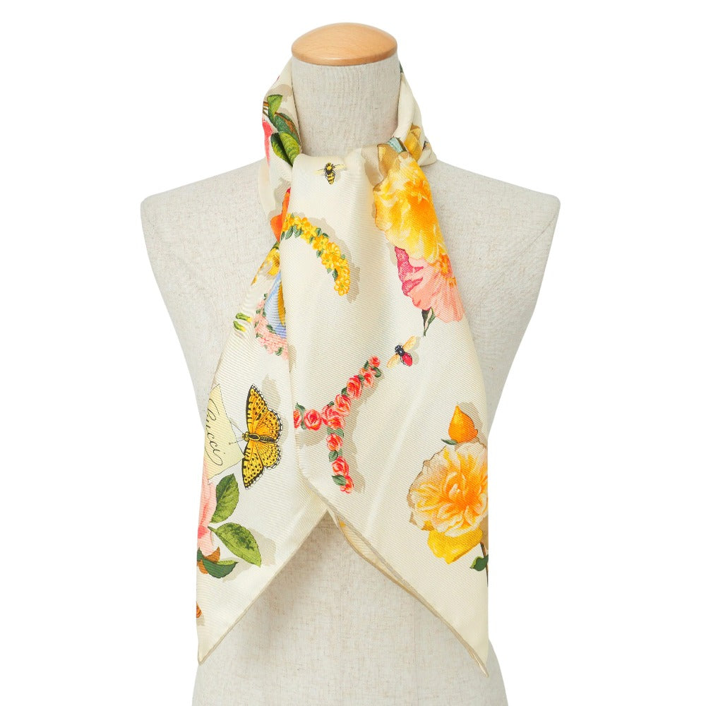 GUCCI scarf silk Beige type Multicolor