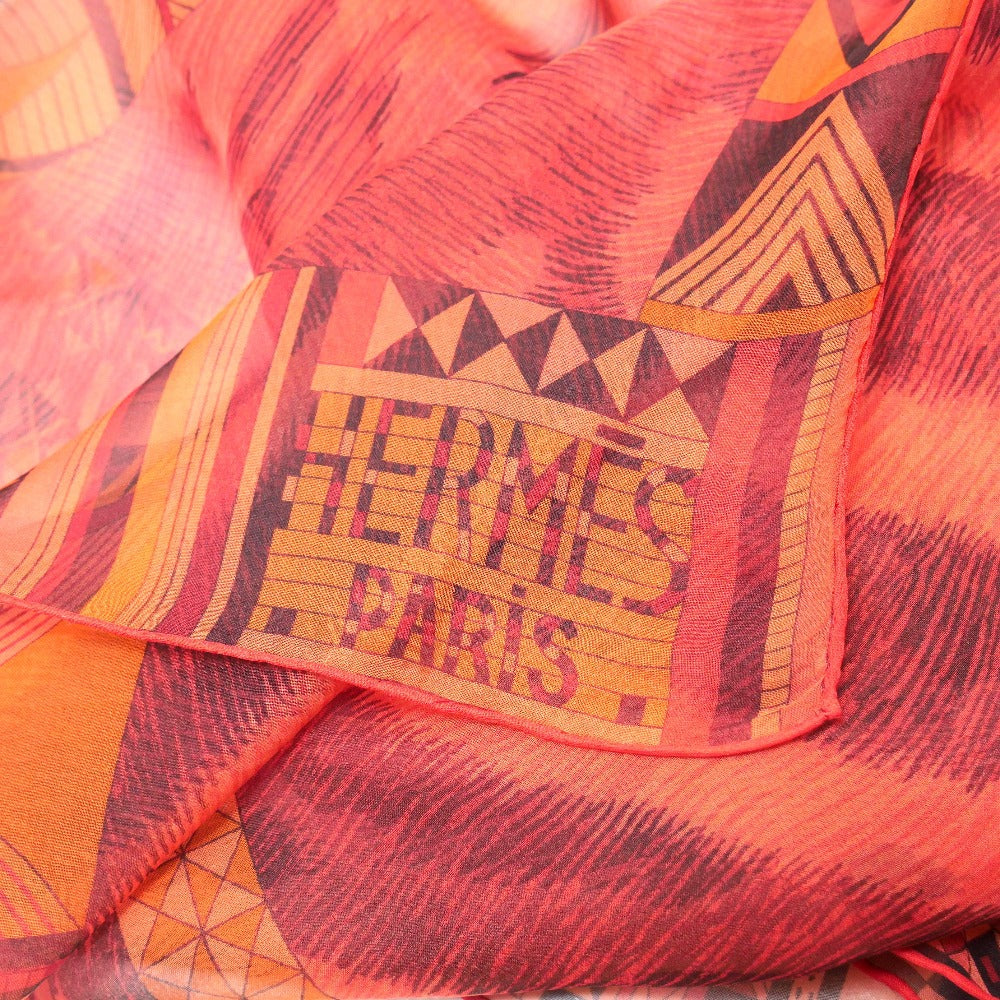 HERMES Stall silk Orange type Red type