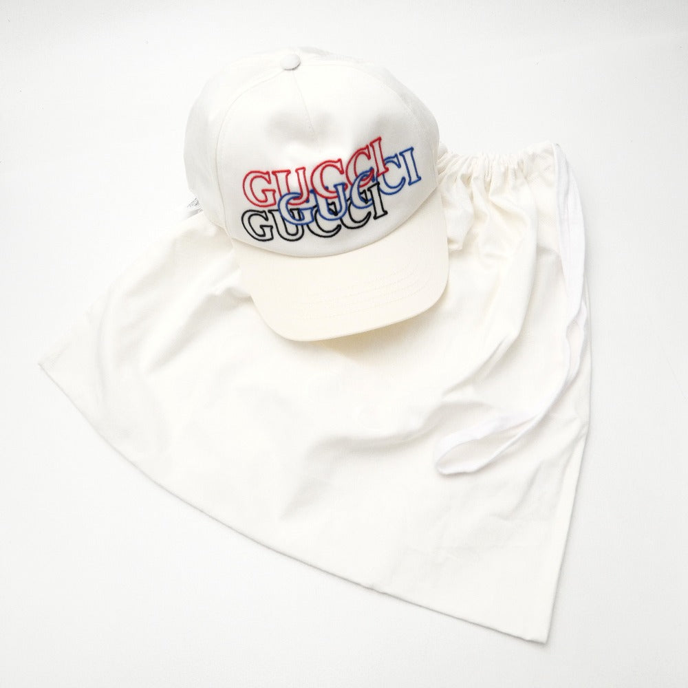 GUCCI cap cotton 100% white black red blue 788548 4HA9X 9000 L/59