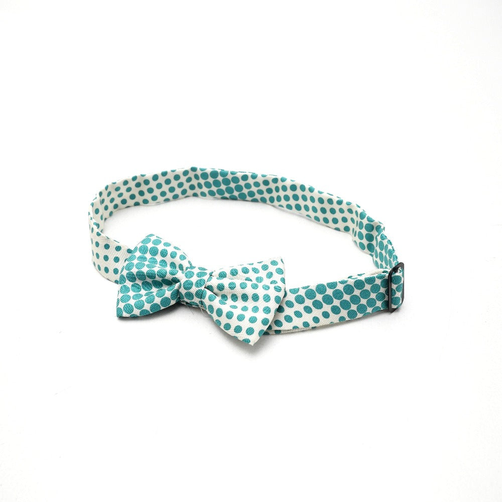 HERMES tie 100% silk White type Green