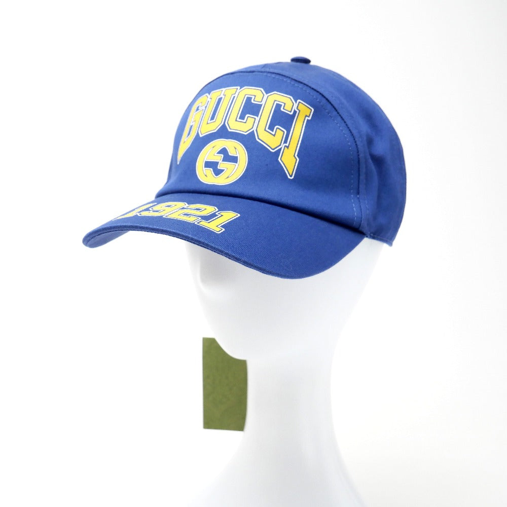 GUCCI cap HAT M GREGOIRE cotton 100% blue 773135 4HA7F 4200 M/58