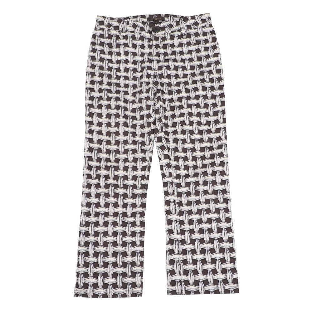 LOUIS VUITTON Pants cotton Brown white RW131A F3PA37B7D 34