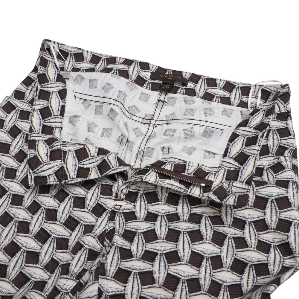 LOUIS VUITTON Pants cotton Brown white RW131A F3PA37B7D 34