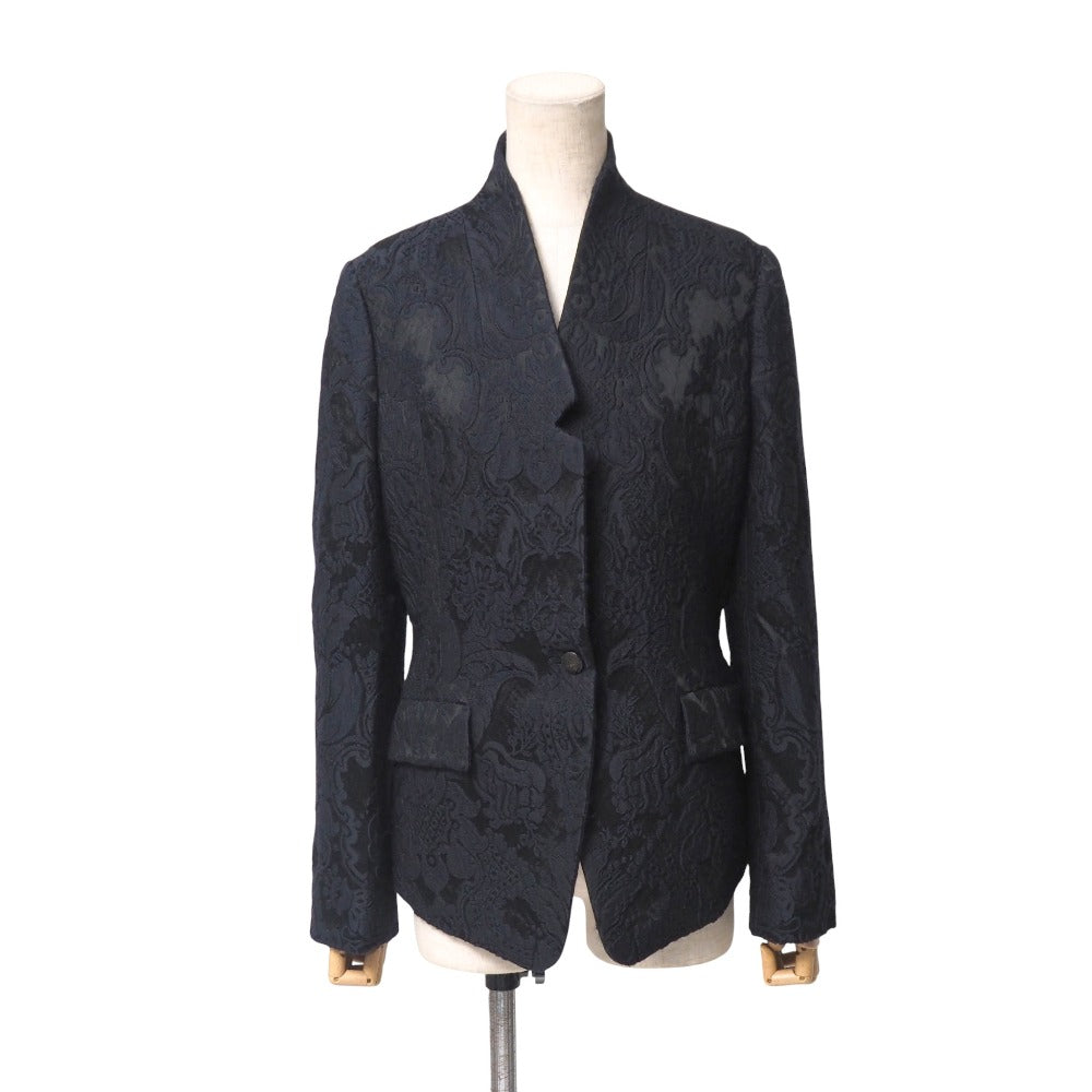 GUCCI tailored jacket 70% wool, 26% acetate, 4% acrylic Navy x black 300634 ZX459 40