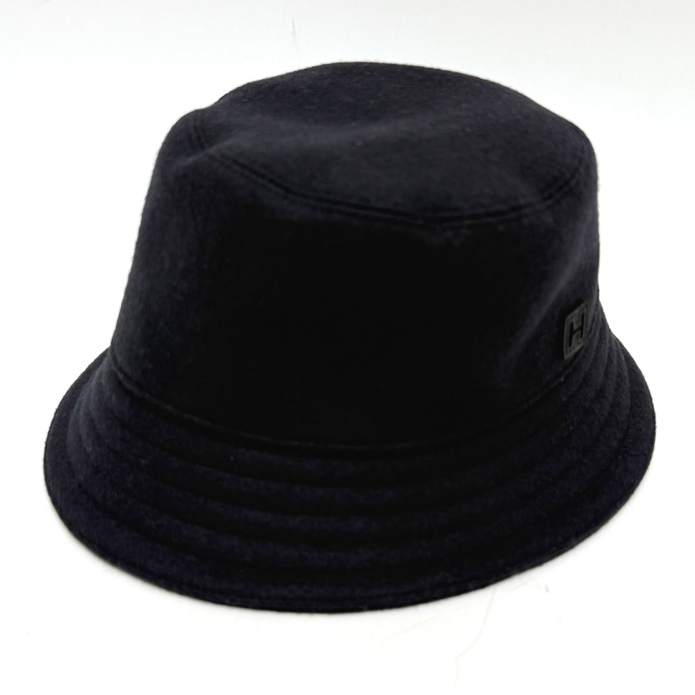 HERMES hat H242084N Wool, Nylon Navy Fred H-Cut Hat mens 59