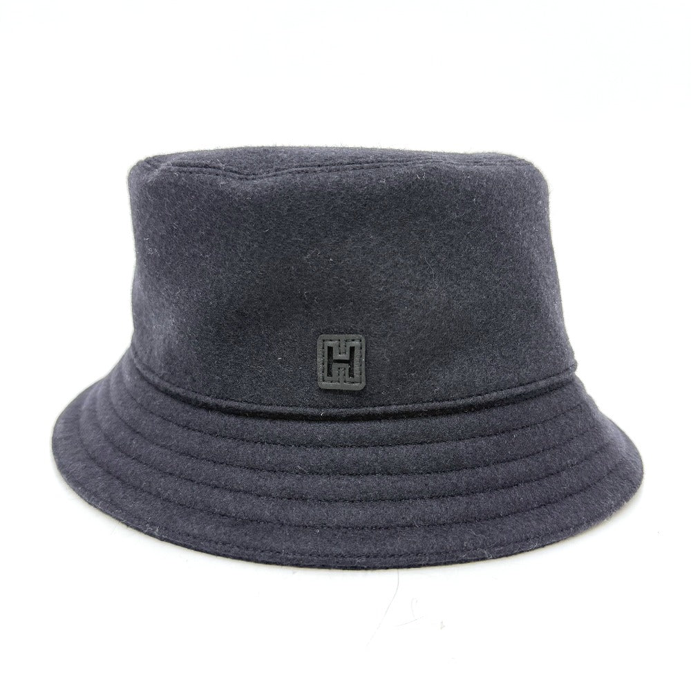 HERMES hat H242084N Wool, Nylon Navy Fred H-Cut Hat mens 59