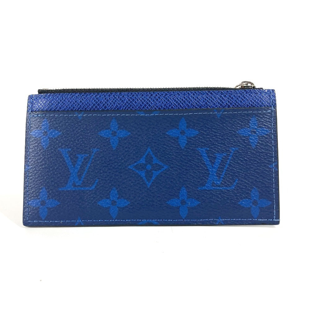 LOUIS VUITTON Coin case M30270 Taiga Leather, Monogram Canvas blue Taigalama Coin card holder mens(Unisex)