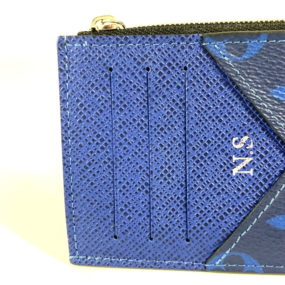LOUIS VUITTON Coin case M30270 Taiga Leather, Monogram Canvas blue Taigalama Coin card holder mens(Unisex)
