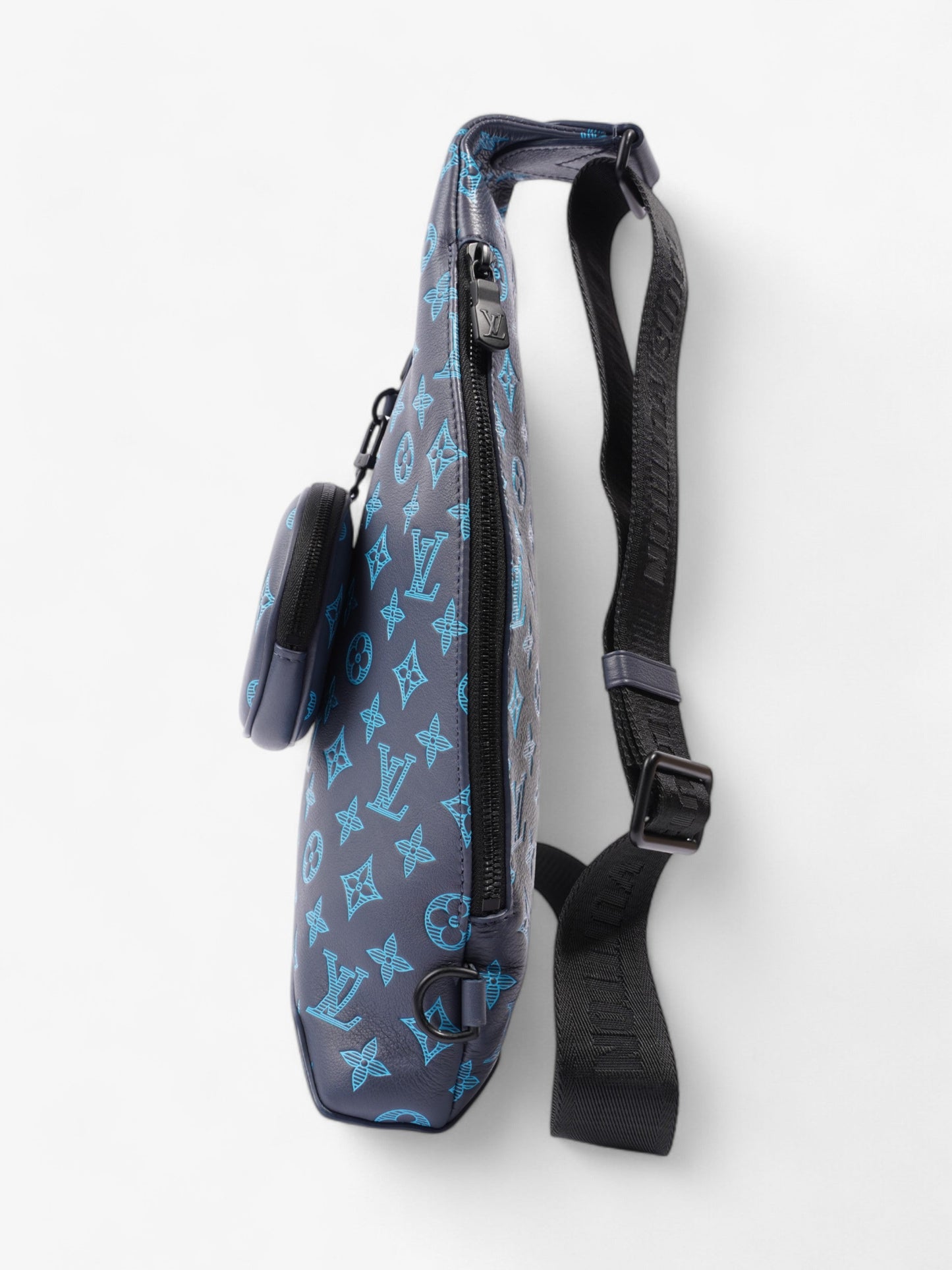 Louis Vuitton Duo Slingback Monogram Shadow / Navy / River Blue Calfskin Leather