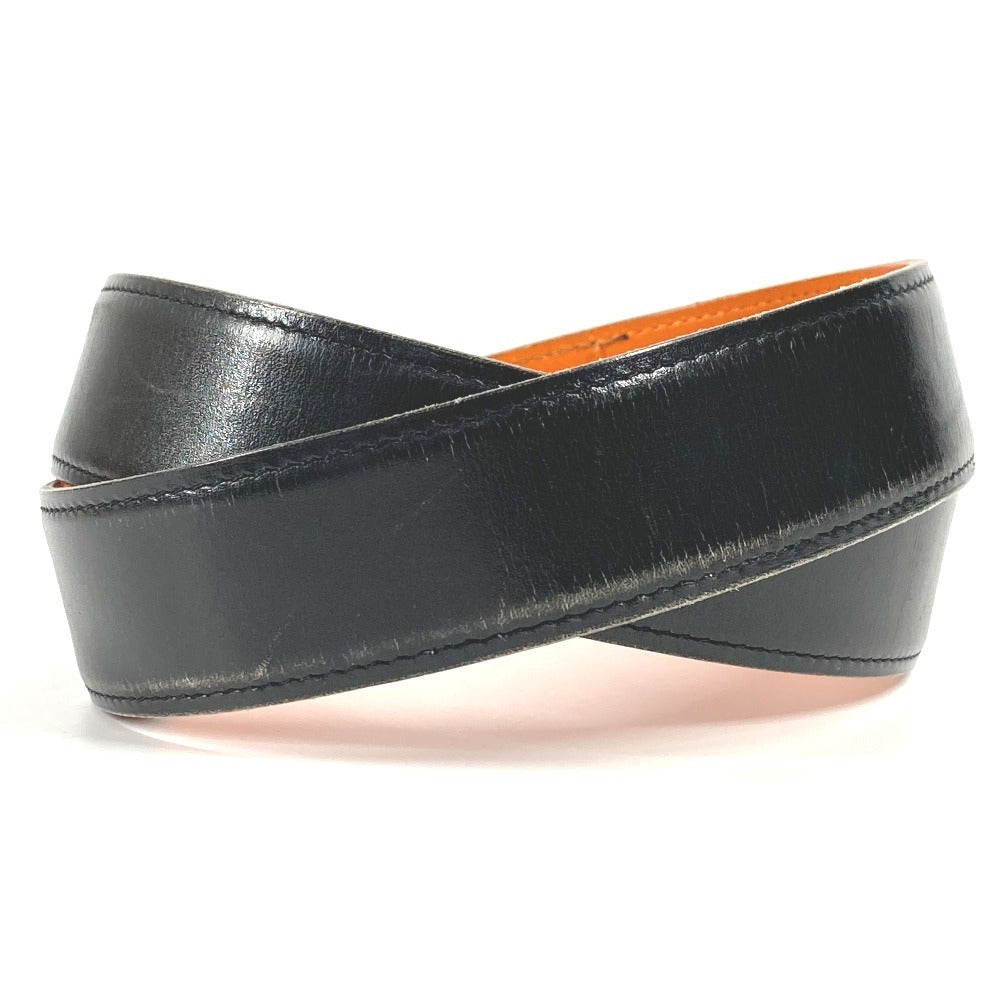 HERMES belt leather black By color H belt logo 85