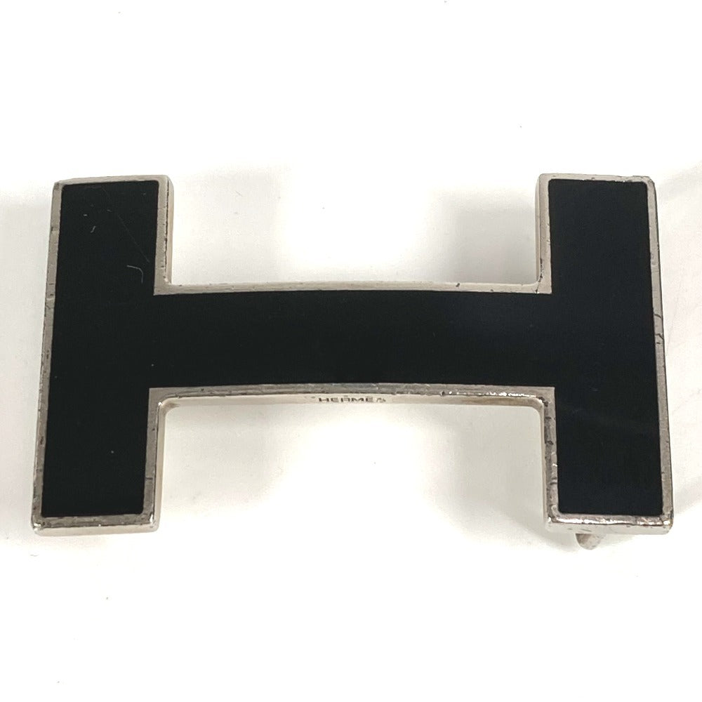 HERMES belt leather black By color H belt logo 85
