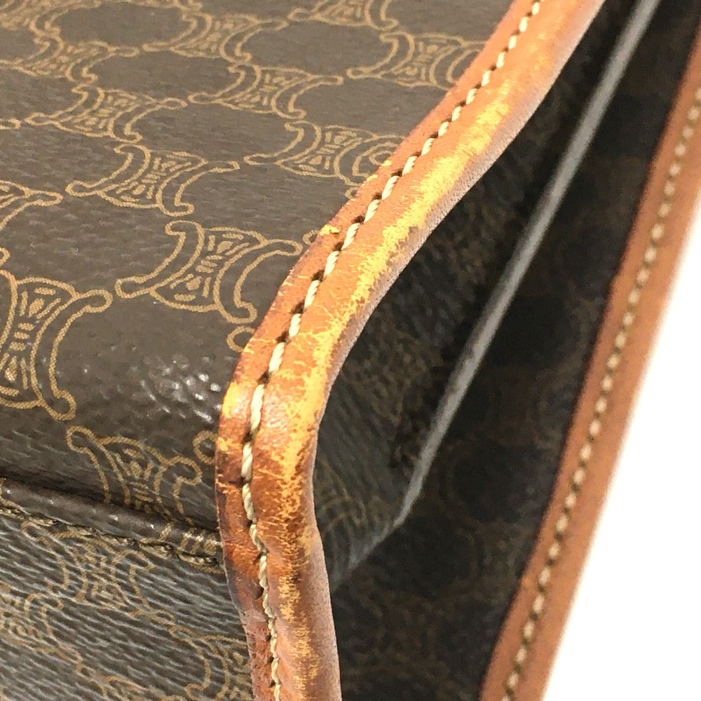 CELINE Shoulder Bag PVC / Leather Brown Macadam One handle Women