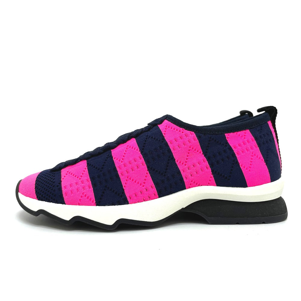 FENDI sneakers mesh Navy x pink Tripe border mesh Women 35
