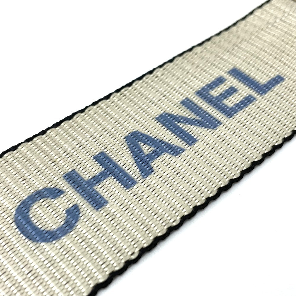 CHANEL bracelet Nylon Silvertypex Blue logo 99S Women
