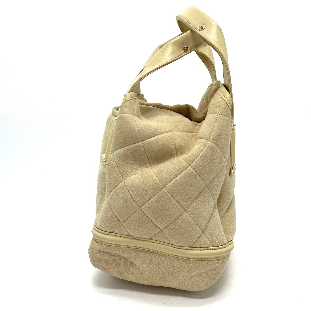 CHANEL Handbag Mouton / Leather Beige x Gold Metal CC COCO Mark Mokomoko Women