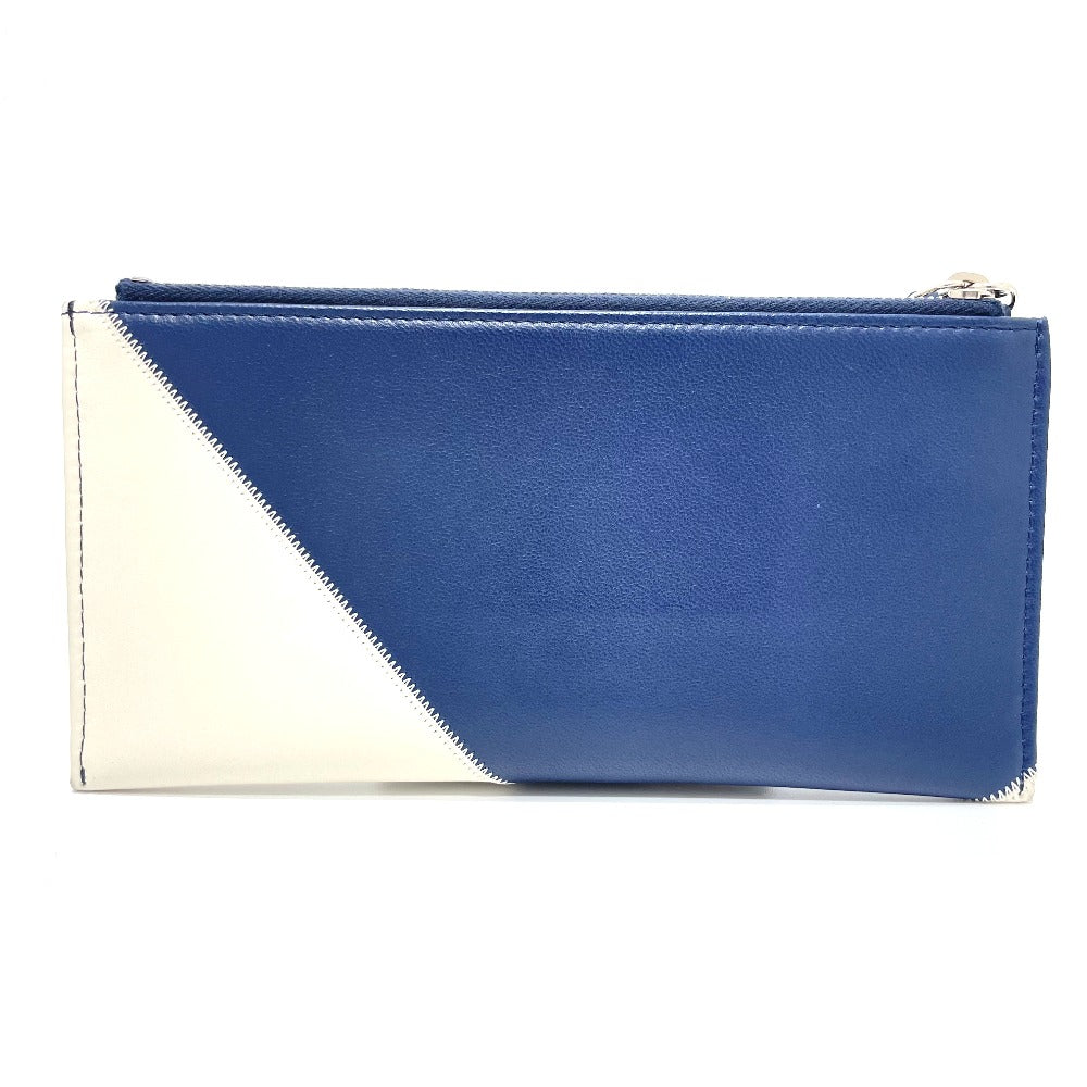 CHANEL Card Case lambskin Blue x white x red CC COCO Mark fringe Women
