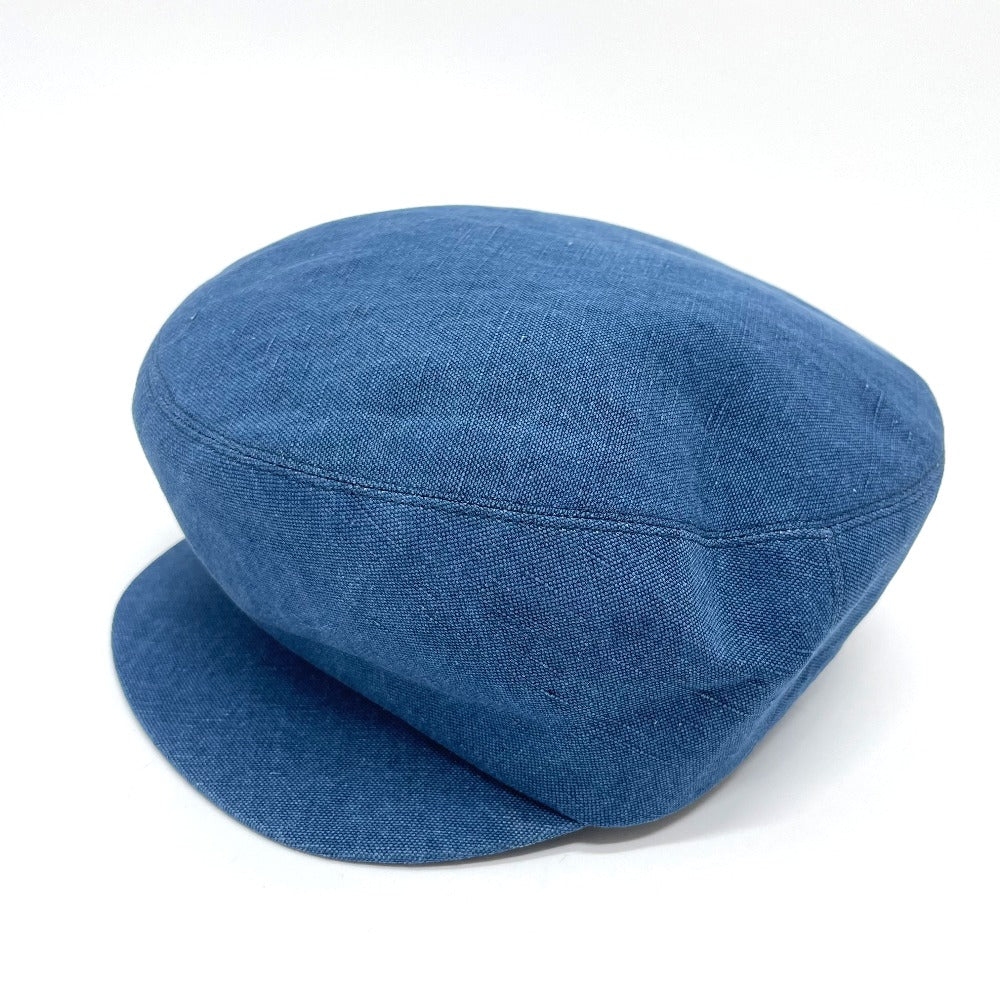 HERMES hat hemp blue Casquette Women 56