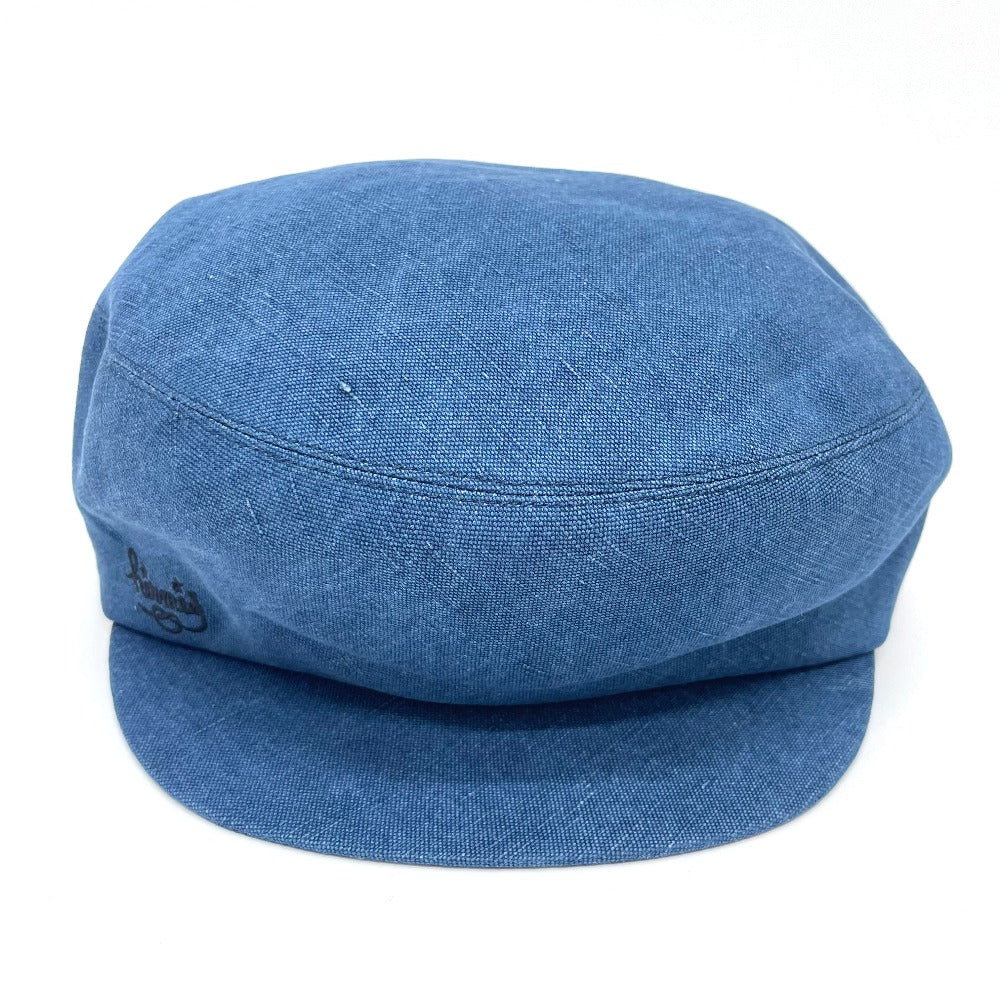HERMES hat hemp blue Casquette Women 56