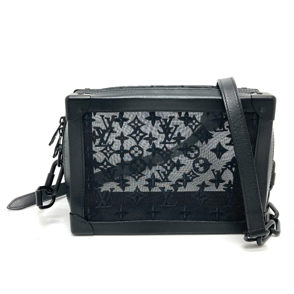 LOUIS VUITTON Shoulder Bag M53964 Mesh / leather black Monogram Embroidery Mesh Soft Trunk