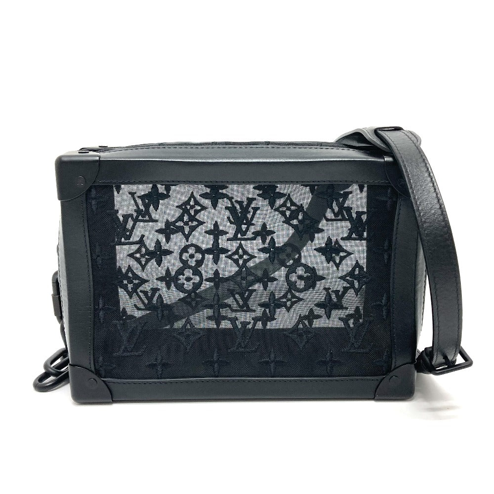 LOUIS VUITTON Shoulder Bag M53964 Mesh / leather black Monogram Embroidery Mesh Soft Trunk