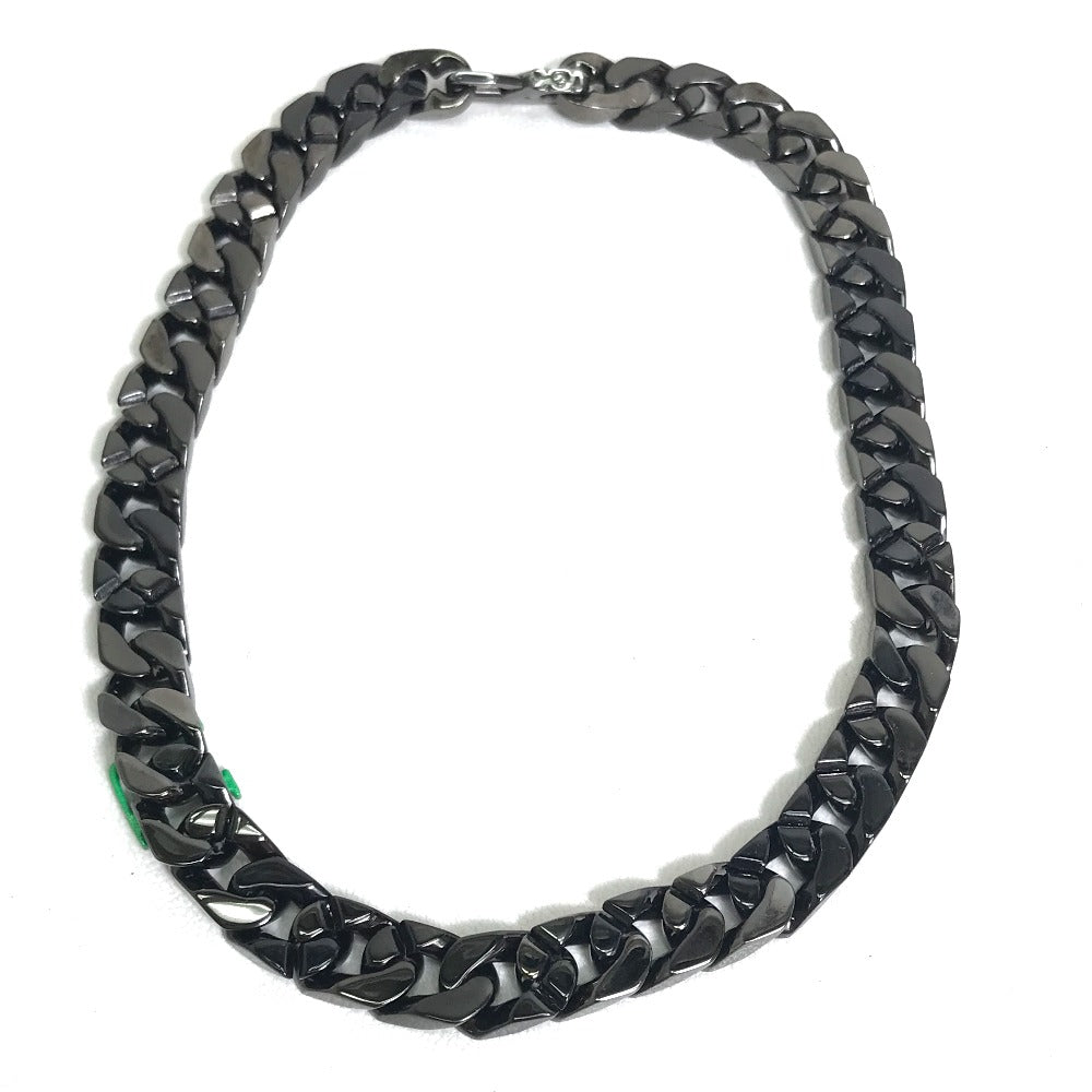 LOUIS VUITTON Necklace MP2853 metal Black / green LV Collier Chain Links Patches