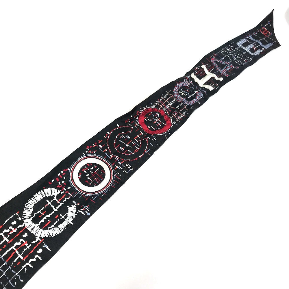 CHANEL scarf silk black COCO Mark CC scarf Women
