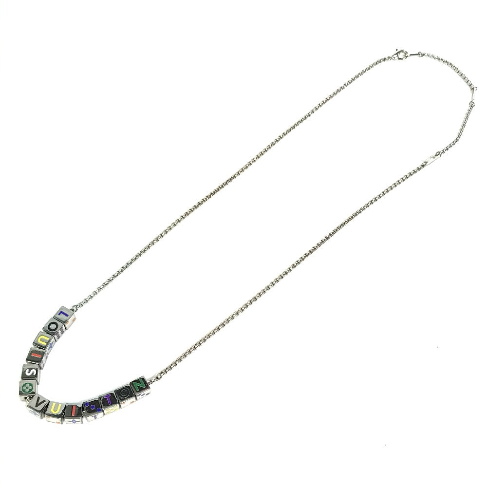 LOUIS VUITTON Necklace M68873 metal Silver Accessories/logo Collier LV Playit