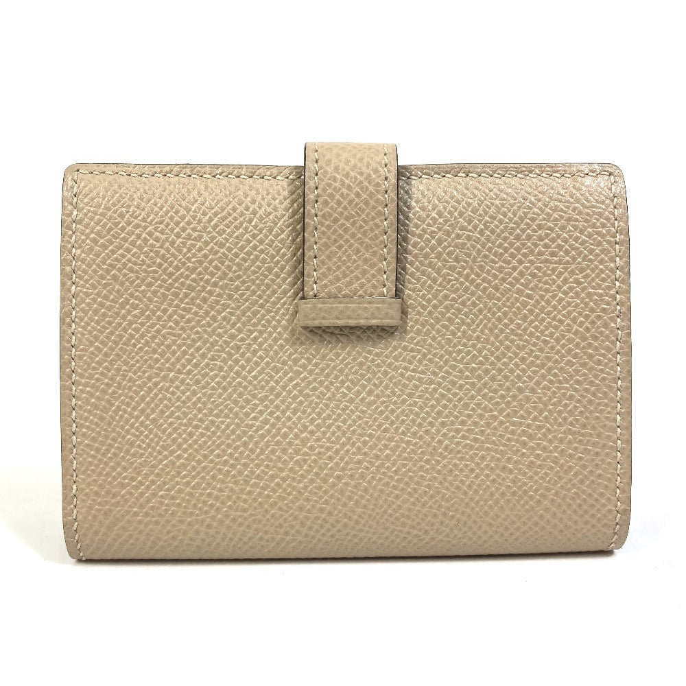 HERMES Card Case Epsom beige Two fold Bean mini unisex(Unisex)
