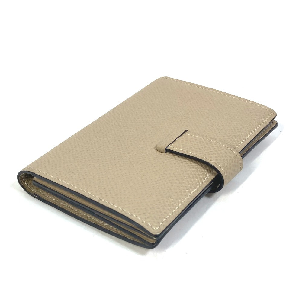 HERMES Card Case Epsom beige Two fold Bean mini unisex(Unisex)