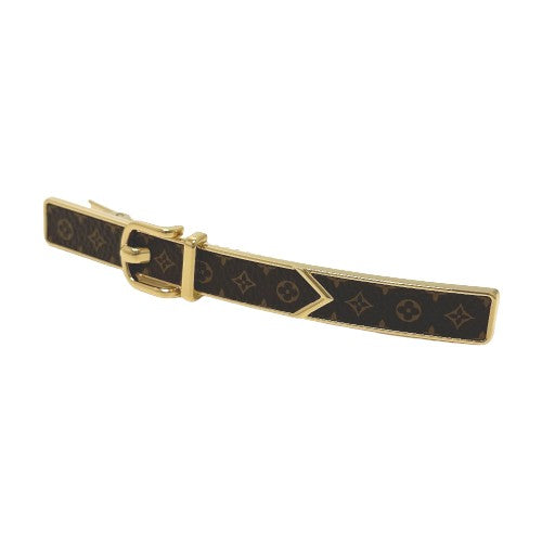 LOUIS VUITTON Valletta M00566 Gold Plated Brown Monogram barrette loop Women